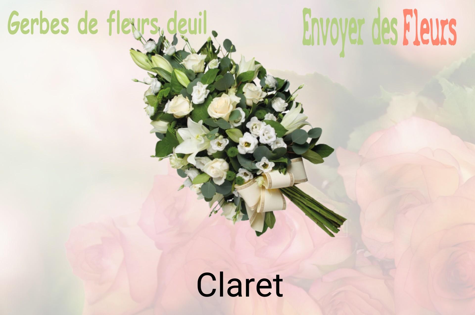 Gerbe de fleurs de deuil livrée à Claret